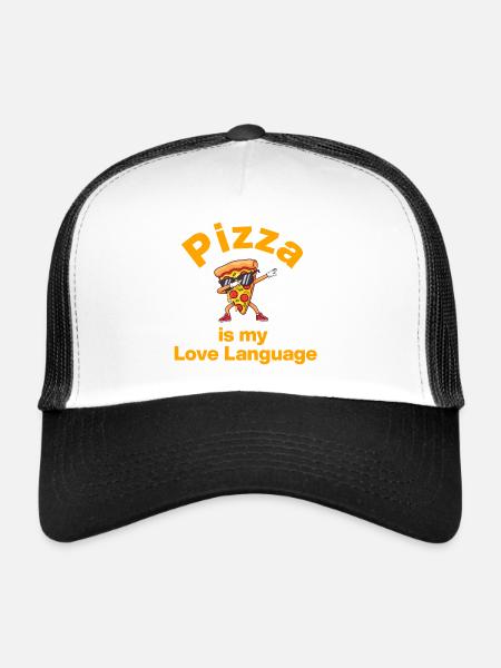 Pizza Is My Love Language, Pizza Lover, Cheese - Trucker Cap - white/black - Front