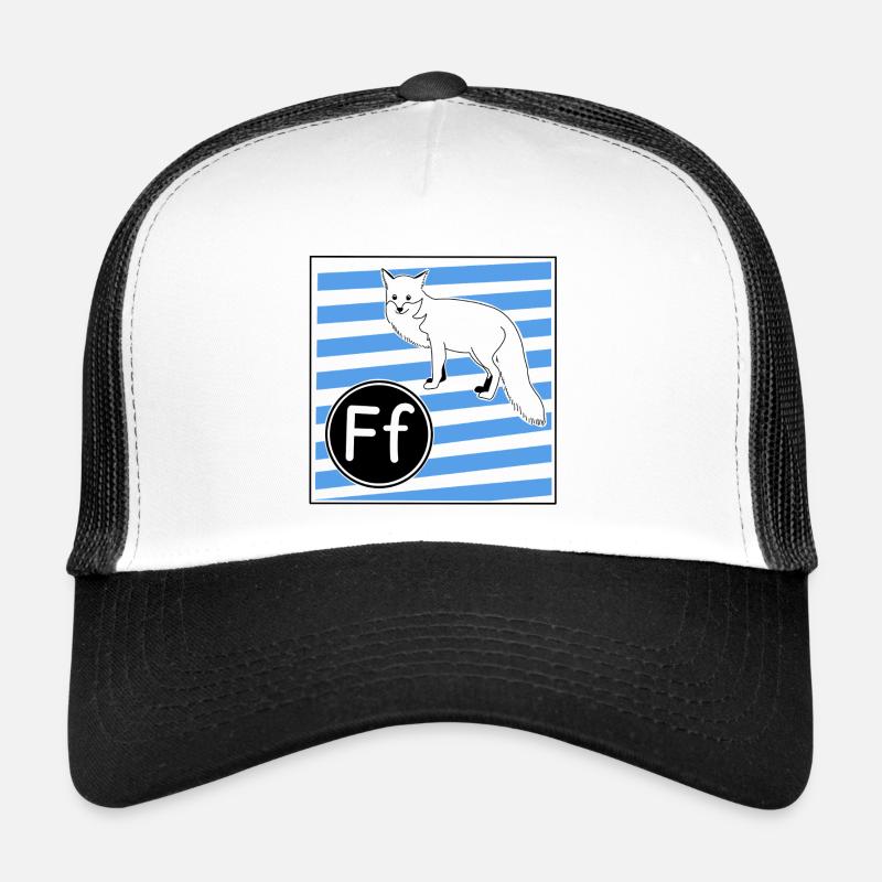 F for Fox (learning to read in primary school) - Trucker Cap - white/black