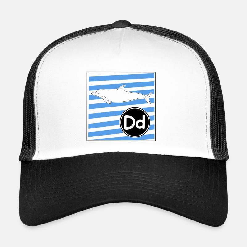 D pour apprentissage des lettres de dauphin à l’école primaire Casquette trucker 