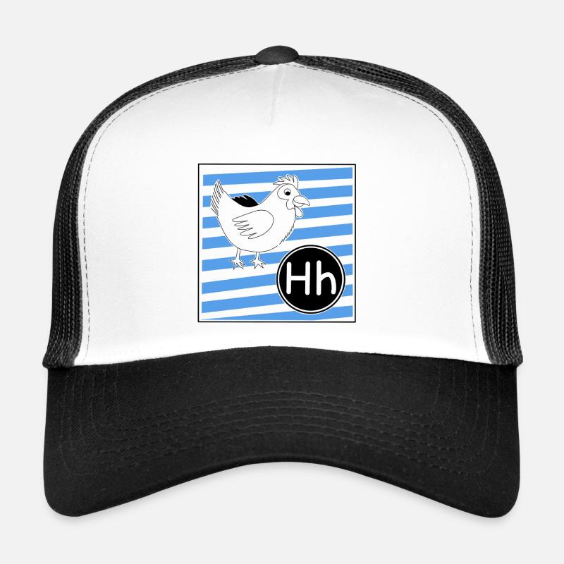 H pour poulet - Casquette trucker  - blanc/noir