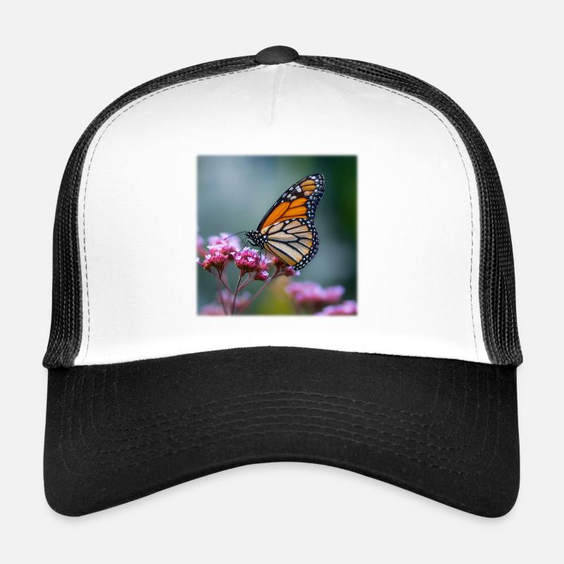 Macro du papillon monarque Casquette trucker 