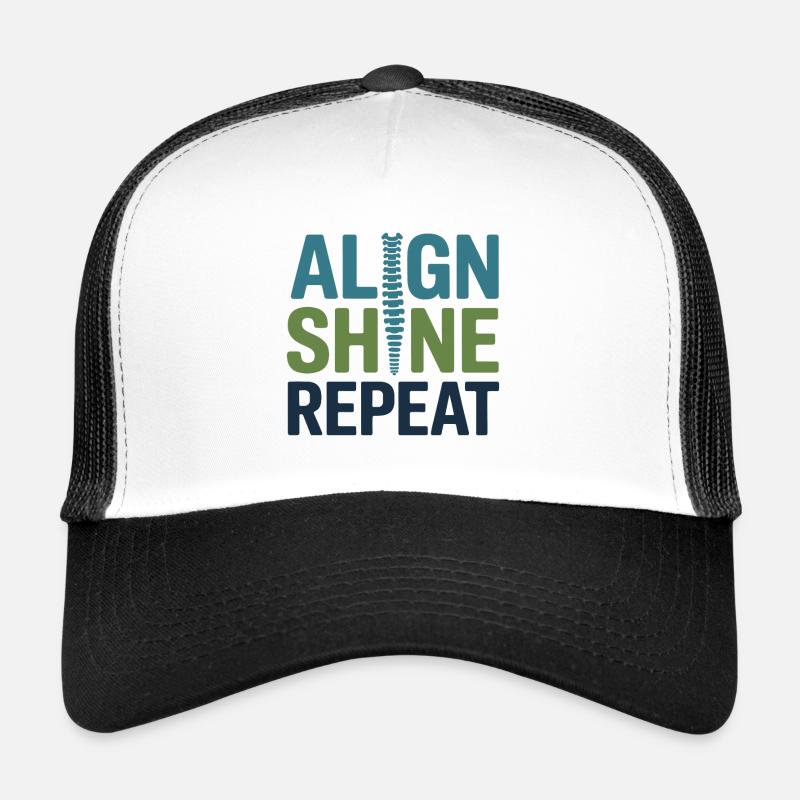 Licensed Clinical Specialist Spinal Wellness Gear  - Trucker Cap - white/black