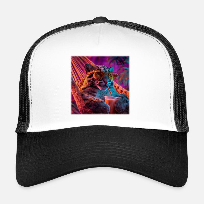 Chilled Leopard Hammock Neon Style Trucker Cap