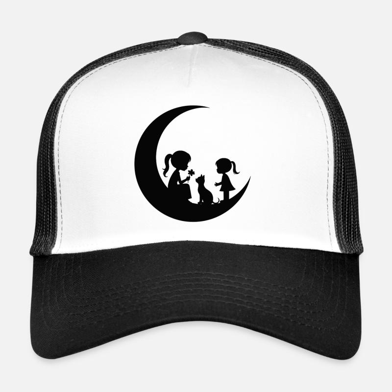 Silhouette de la Fêle Fleur sur la Lune Casquette trucker 