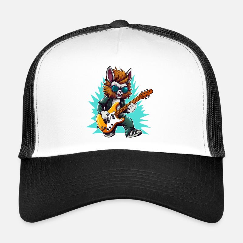 Gitarrowl Rockwolf avec des lunettes de soleil Casquette trucker 