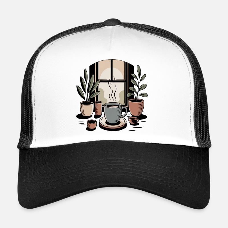 Coffee Simple Living Anti Hustle Tranquility Trucker Cap