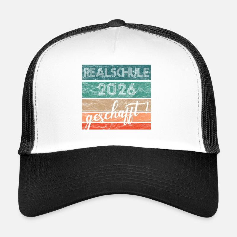Realschule 2026: Gift accomplished, middle school leaving certificate - Trucker Cap - white/black