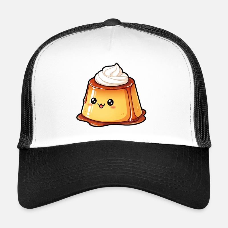 Kawaii Caramel Pudding - Trucker Cap - white/black