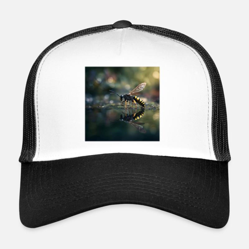 Wasp with Reflection Elegant Macro Photography Trucker Cap