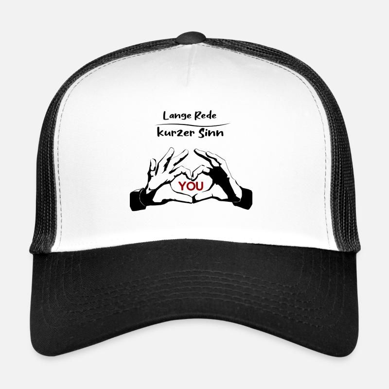 Rotes YOU Typografie auf Schwarz - Trucker Cap - Weiß/Schwarz