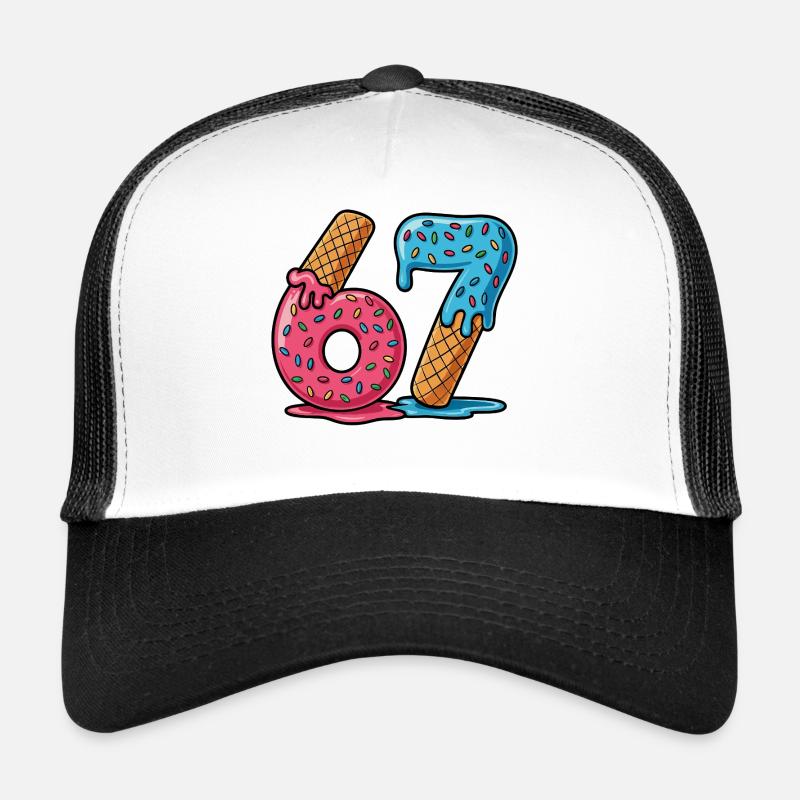 Six Seven Funny Kids Meme - Trucker Cap - Weiß/Schwarz