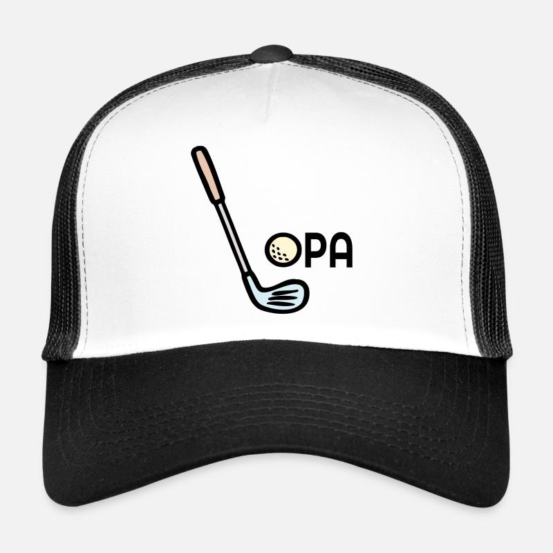 Golf Opa Golfschläger - Trucker Cap - Weiß/Schwarz