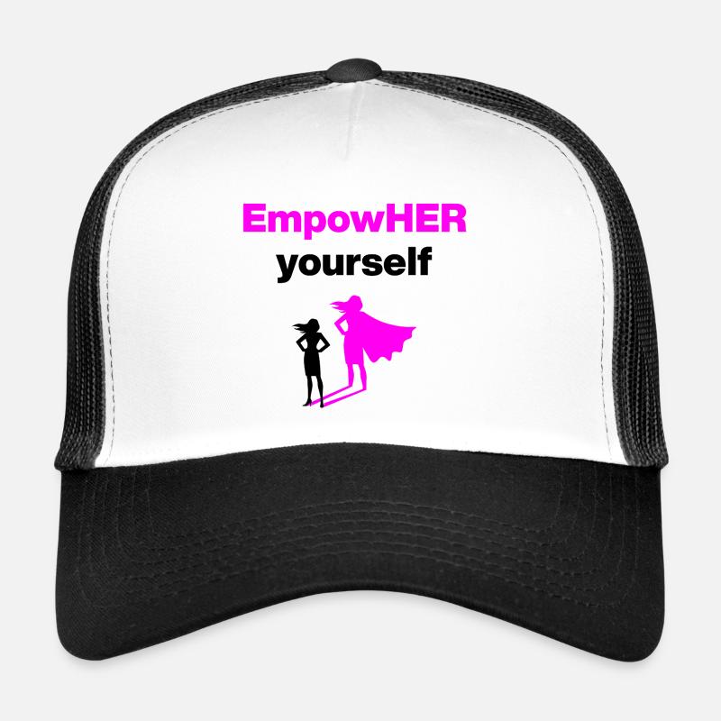EMPOHER YOURSELF PINK EMPOWERMENT SUPERHELDIN - Trucker Cap - Weiß/Schwarz