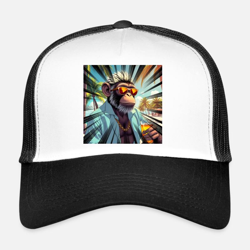 Tropischer Affe im Resortstil Trucker Cap