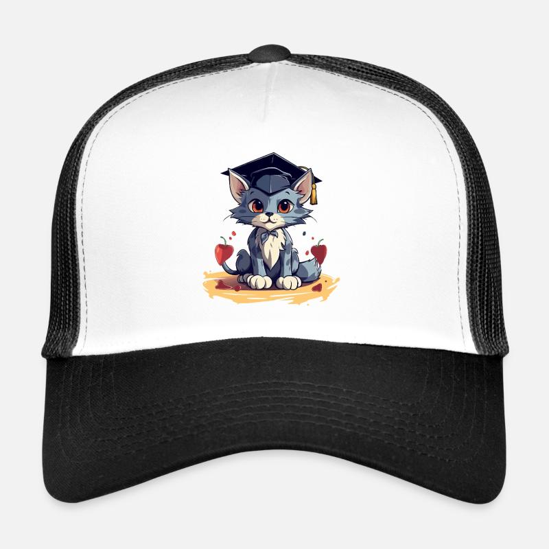 Graduation Cat with Graduation Cap Trucker Cap