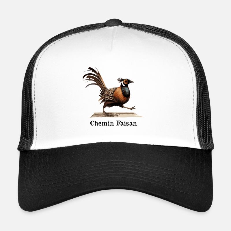 CHEMIN FAISAN !   - Casquette trucker  - blanc/noir