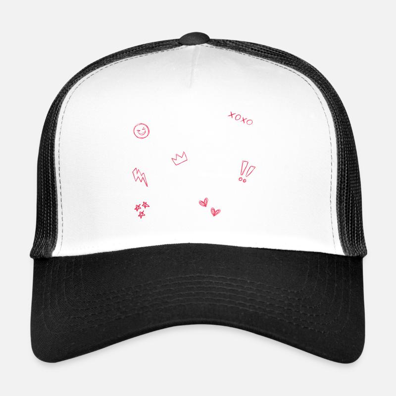 Heart Crown Doodle Pop Art Casquette trucker 
