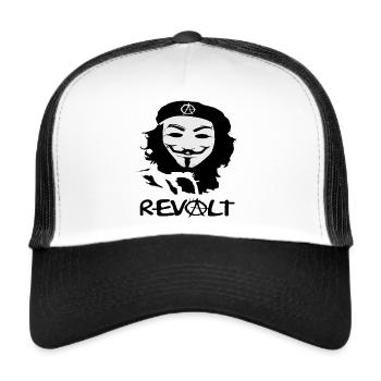Silhouette de l’anarchie masquée - Casquette trucker  - blanc/noir - Devant