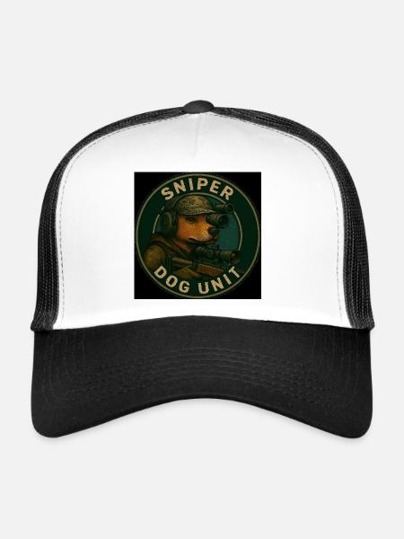 Sniper Dog Unit - Trucker Cap - white/black - Front