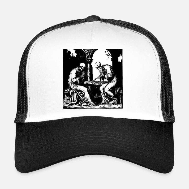 Skelette spielen Karten Trucker Cap