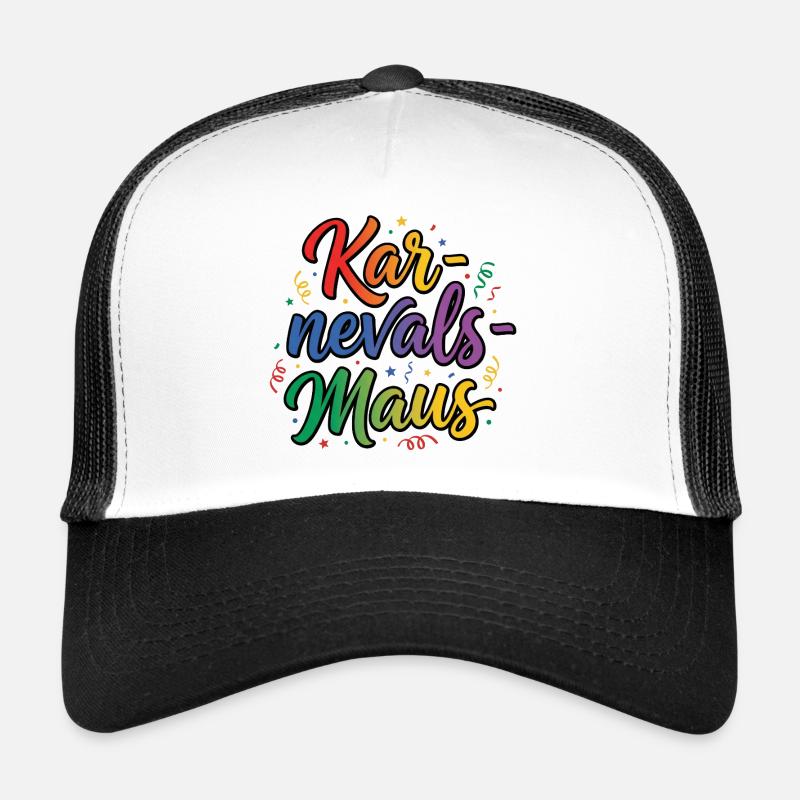 Karnevalsmaus Karneval Köln Kölner Karnevals Maus - Trucker Cap - Weiß/Schwarz