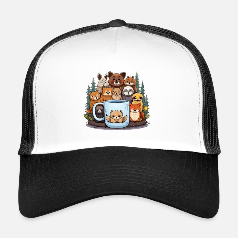 Forest animals around cups Trucker Cap