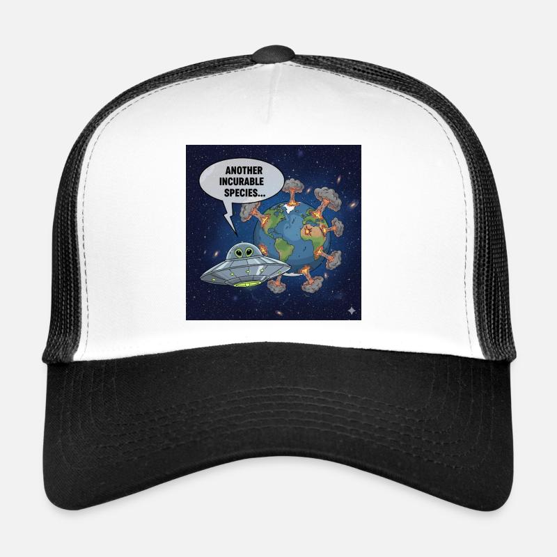 Außerirdische UFO-Beobachtung – Eine weitere irreparable Rasse - Trucker Cap - Weiß/Schwarz
