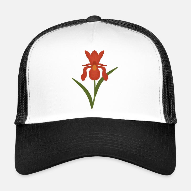 Iris Botanical Illustration - Trucker Cap - white/black