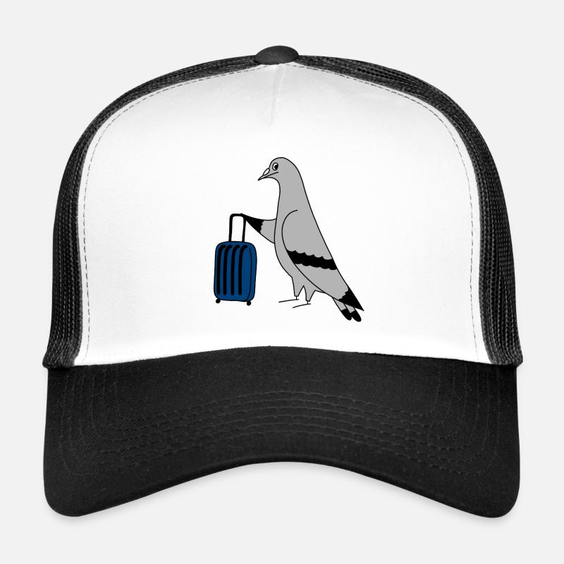 Pigeon with Suitcase – Minimal urban Illustration Trucker Cap
