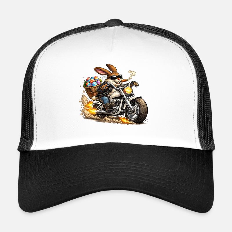 Osterhäschen auf Motorrad Trucker Cap