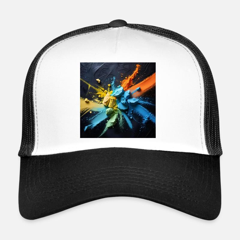 Rainbow dust explosion - Trucker Cap - white/black