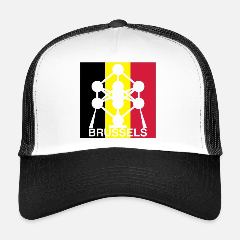 Brussels Atomium – Icône du Carré du Drapeau belge Casquette trucker 