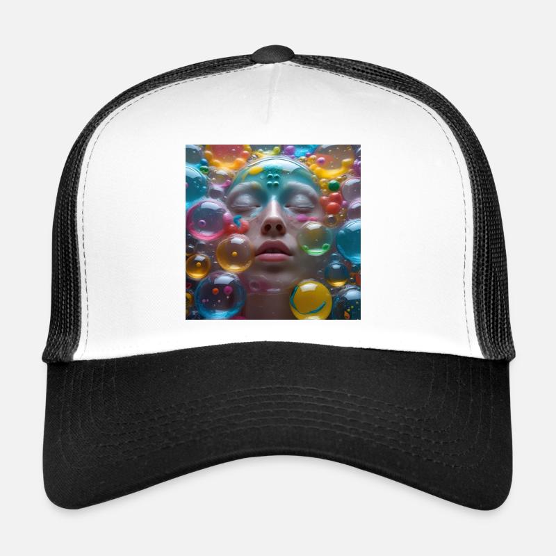 Face among Neon Bubbles - Trucker Cap - white/black
