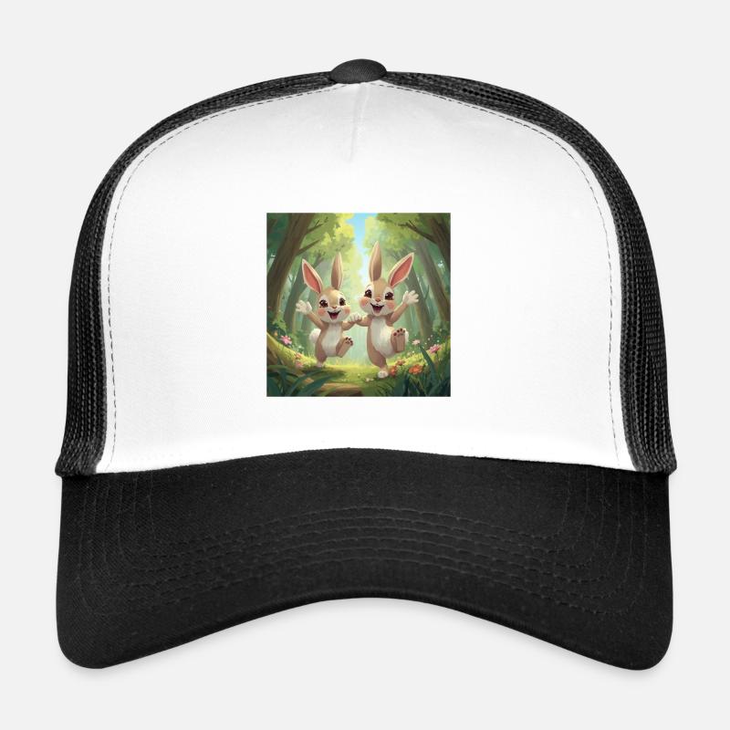 Hoppelhelden im Wald - Trucker Cap - Weiß/Schwarz