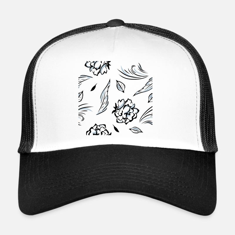 Seamless_pattern_with_roses Casquette trucker 