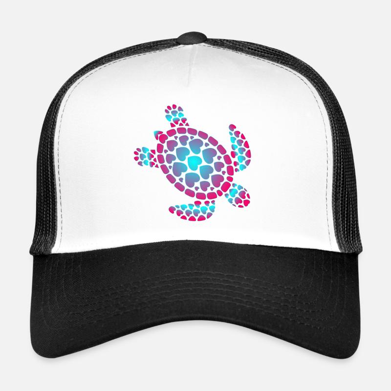 Love Turtle Summer - Trucker Cap - Weiß/Schwarz
