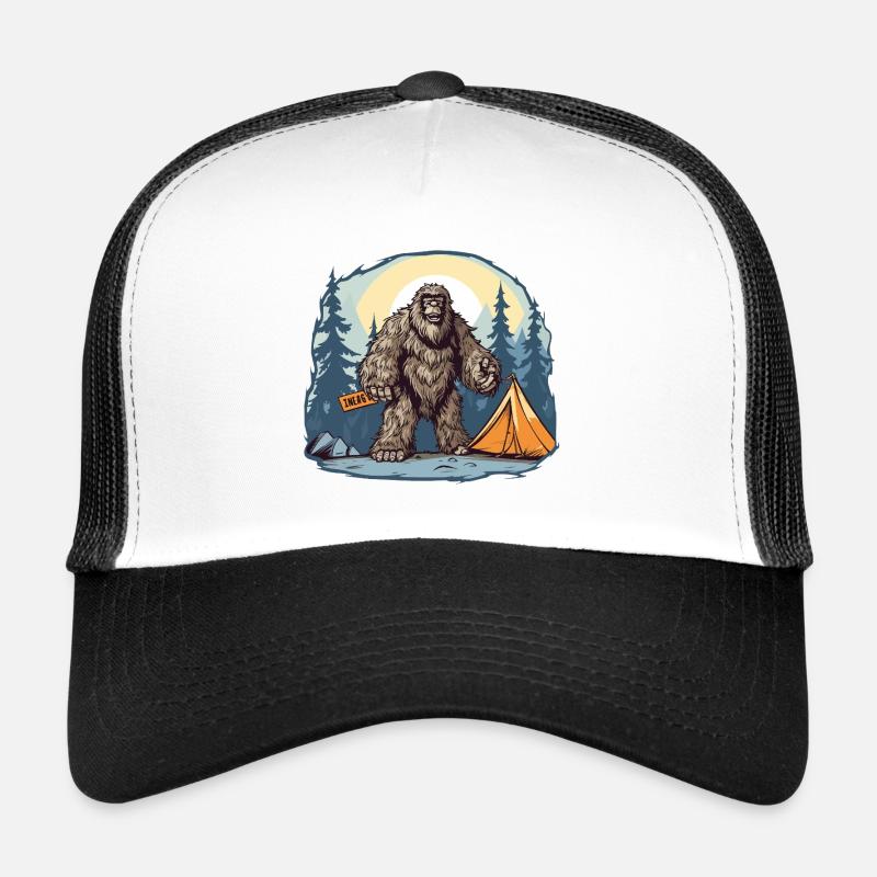 Bigfoot Camping im Wald Trucker Cap