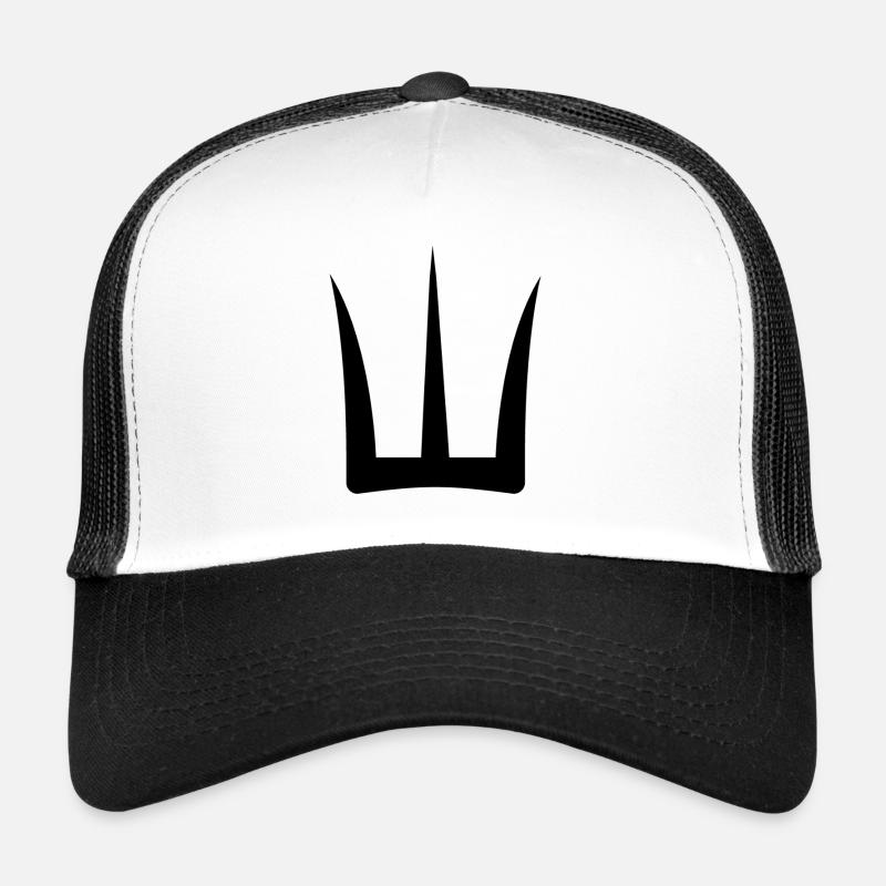 Trident noir - Casquette trucker  - blanc/noir