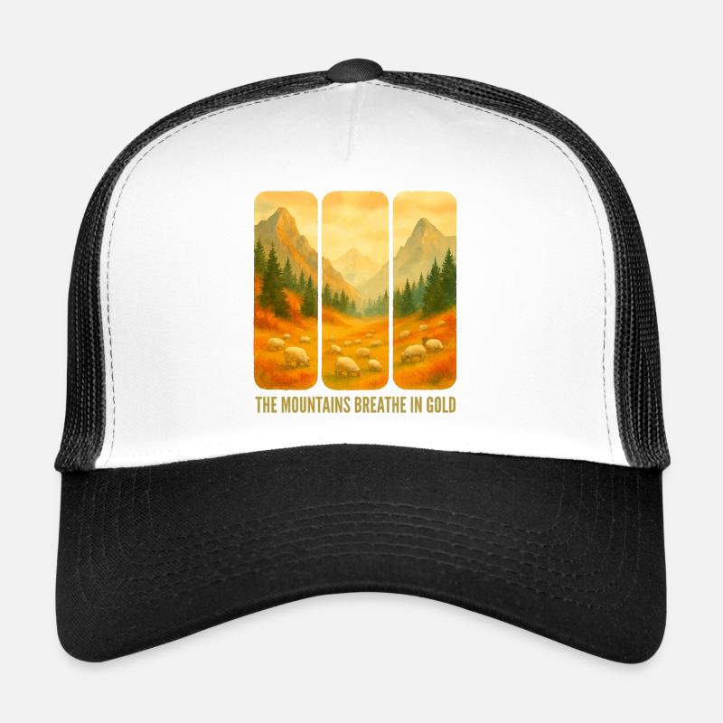 Des montagnes respirant de l’or Casquette trucker 