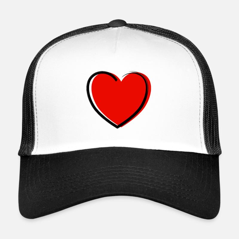 Herz - Trucker Cap - Weiß/Schwarz