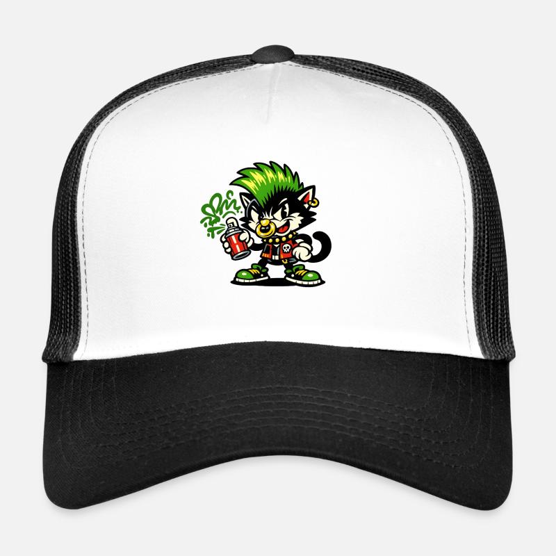 Punk-Katz Graffiti Sprayer Trucker Cap