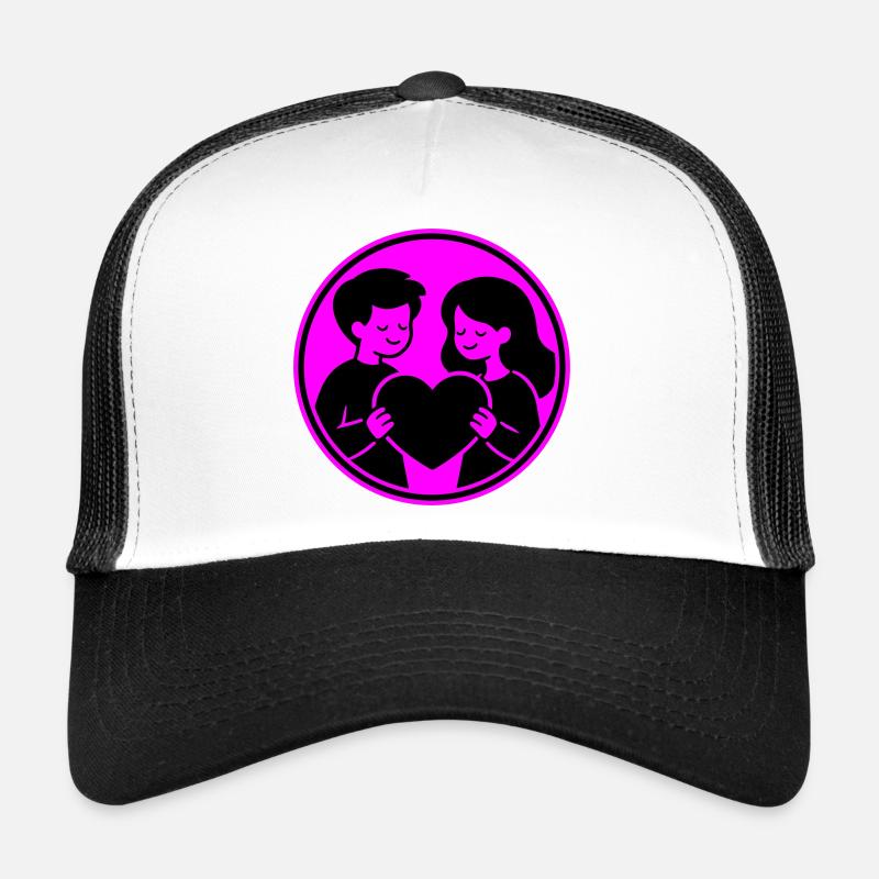 Couple Heart Relationship Trucker Cap