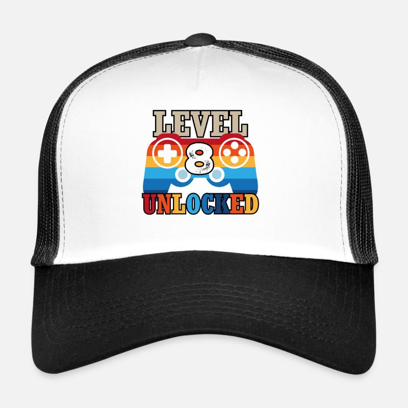 8. Geburtstag Gamer - Trucker Cap - Weiß/Schwarz