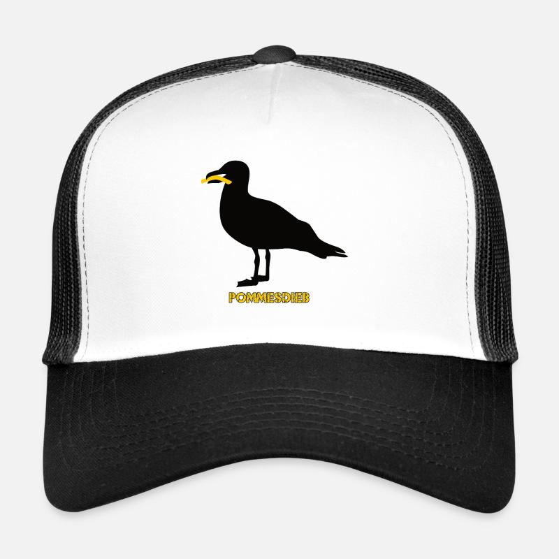 Pommesdieb Möwe - Schwarz Trucker Cap