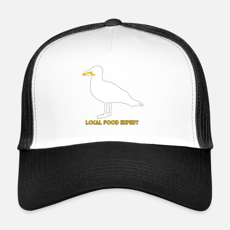 Lokaler Food-Experte Seemöwe - Weiß - Trucker Cap - Weiß/Schwarz