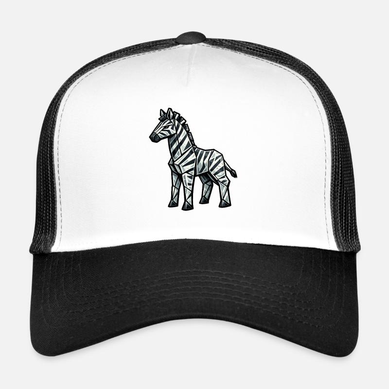 Geometric Zebra Silhouette Trucker Cap