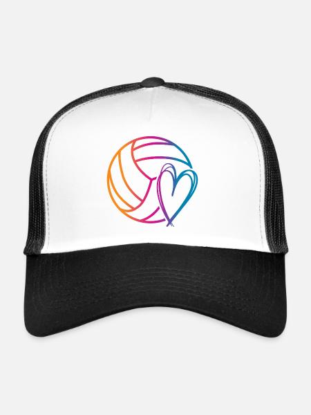 Ballon de volley-ball - Casquette trucker  - blanc/noir - Devant