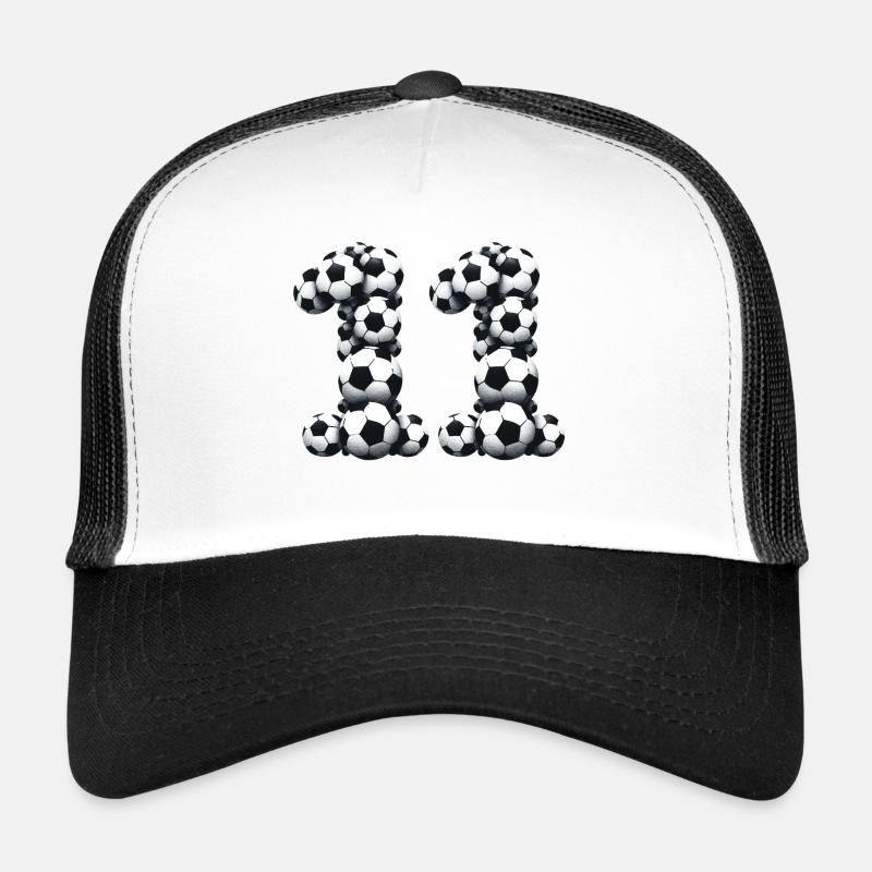 11 Fussball - Trucker Cap - Weiß/Schwarz