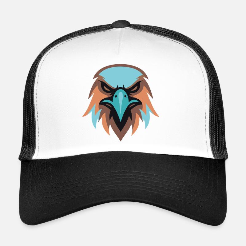 Tête d’aigle brun turquoise Casquette trucker 
