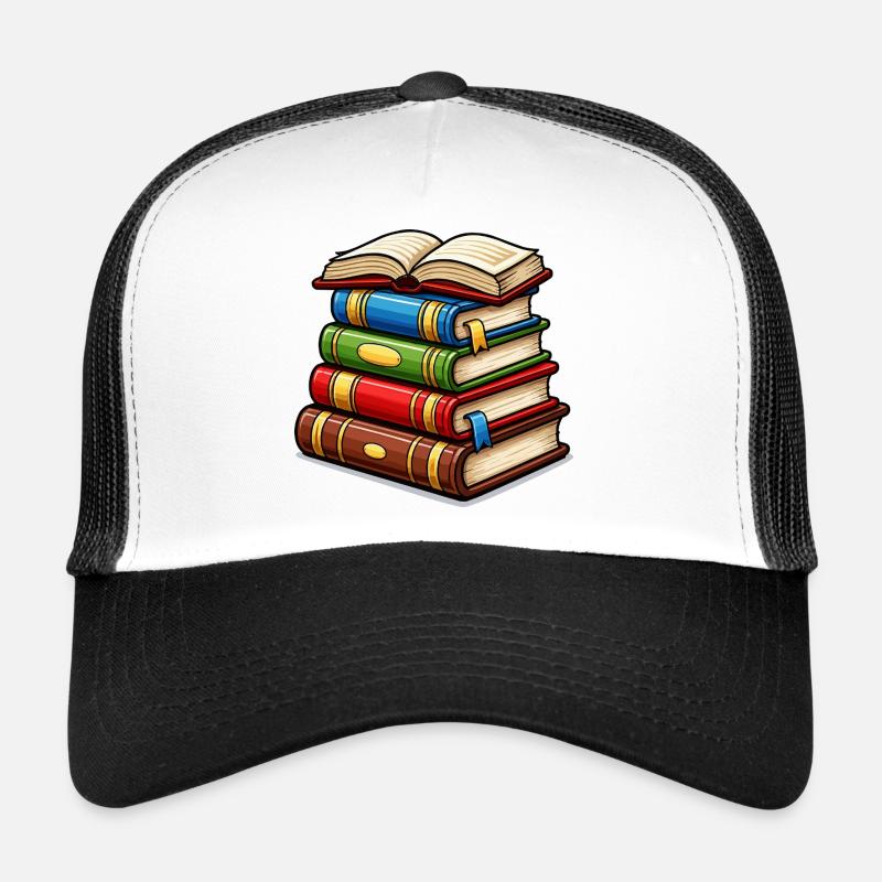 Stack of books book Trucker Cap